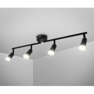 B.K.Licht Schwarze LED-Deckenleuchte 60x10cm 4-flammig GU10 12W B.K.Licht Schwarze LED-Deckenleuchte 60x10cm 4-flammig GU10 12W