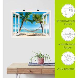 ARTLAND Fensterblick Palmenstrand Karibik Wandbild - Outdoor/Indoor ARTLAND Fensterblick Palmenstrand Karibik Wandbild - Outdoor/Indoor