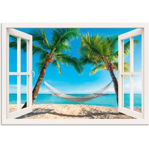 ARTLAND Wandbild "Fensterblick Palmenstrand Karibik" 70x50cm Alu-Dibond-Druck ARTLAND Wandbild "Fensterblick Palmenstrand Karibik" 70x50cm Alu-Dibond-Druck