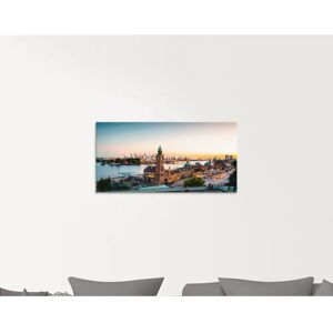 ARTLAND Hamburg Hafen und Landungsbrücken Glasbild - Wanddekoration ARTLAND Hamburg Hafen und Landungsbrücken Glasbild - Wanddekoration