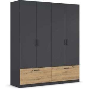 Rauch Bari Kleiderschrank - 180x210cm, 4 Türen, Grau Rauch Bari Kleiderschrank - 180x210cm, 4 Türen, Grau