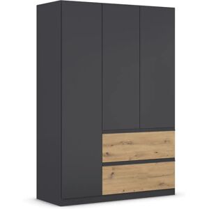 RAUCH Costa Kleiderschrank - Modernes Grau-Metall - 3 Türen RAUCH Costa Kleiderschrank - Modernes Grau-Metall - 3 Türen
