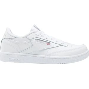 Reebok Boys Junior Club C Trainers - Leather, White/Grey - Kids Reebok Boys Junior Club C Trainers - Leather, White/Grey - Kids