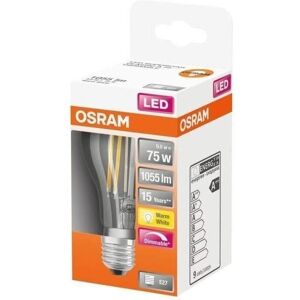 Osram A60 Warm White LED Bulb - E27 - 9W - 75W Equivalent - Dimmable Osram A60 Warm White LED Bulb - E27 - 9W - 75W Equivalent - Dimmable