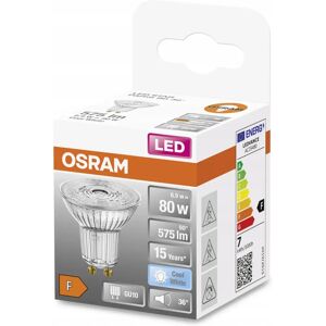 Lampada LED OSRAM - GU10 - 6.9W - Bianco freddo - 80W equivalente - Classe F Lampada LED OSRAM - GU10 - 6.9W - Bianco freddo - 80W equivalente - Classe F