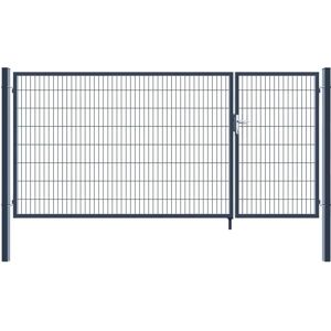 Home Deluxe - Puerta jardín doble - Antracita - 160x350cm - Puerta de jardín Home Deluxe - Puerta jardín doble - Antracita - 160x350cm - Puerta de jardín