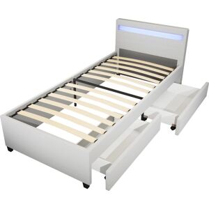 Home Deluxe NUBE Bett mit Schubladen - 90x200cm, Weiß - Bett Home Deluxe NUBE Bett mit Schubladen - 90x200cm, Weiß - Bett