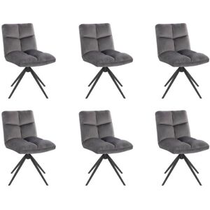 Juego de 6 Sillas de Comedor Giratorias NODA - Gris Claro Juego de 6 Sillas de Comedor Giratorias NODA - Gris Claro
