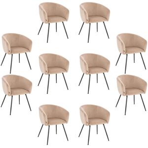 Home Deluxe - ARIA - Beige - velluto - Sedia da pranzo Home Deluxe - ARIA - Beige - velluto - Sedia da pranzo