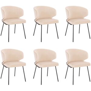 HOME DELUXE - AMARA - Beige - Velvet Dining Chair HOME DELUXE - AMARA - Beige - Velvet Dining Chair