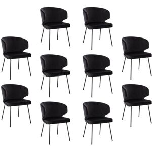 Home Deluxe Amara - Nero - Velluto - Sedia da pranzo Home Deluxe Amara - Nero - Velluto - Sedia da pranzo