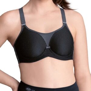 Anita Active Sport-BH performance wireX - Schwarz/Anthrazit, Regular Fit, V-Ausschnitt, Nahtlose Cups Anita Active Sport-BH performance wireX - Schwarz/Anthrazit, Regular Fit, V-Ausschnitt, Nahtlose Cups