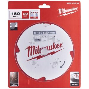 Milwaukee Kreissägeblatt Diamant 160/20 mm 4 Zähne für Handkreissägen Milwaukee Kreissägeblatt Diamant 160/20 mm 4 Zähne für Handkreissägen