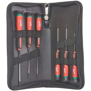 Milwaukee Set of 6 Precision Torx Screwdrivers - Black-Red Milwaukee Set of 6 Precision Torx Screwdrivers - Black-Red