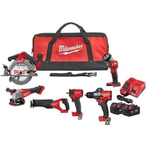 Set di utensili Milwaukee M18 FPP6H3-502B - Impattatore, trapano, sega, smerigliatrice Set di utensili Milwaukee M18 FPP6H3-502B - Impattatore, trapano, sega, smerigliatrice