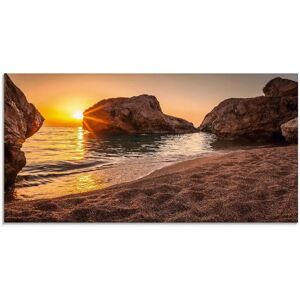 ARTLAND Sonnenuntergang und Strand Glasbild - Wanddekoration ARTLAND Sonnenuntergang und Strand Glasbild - Wanddekoration