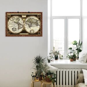 ARTLAND Weltkarte Wandbild - 90x60 cm - Aluminium & Leinwand ARTLAND Weltkarte Wandbild - 90x60 cm - Aluminium & Leinwand