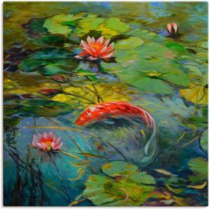 ARTLAND Roter Koi Leinwandbild – 100x100cm, Grün, Künstler: Chuck Larivey - Wandbild ARTLAND Roter Koi Leinwandbild – 100x100cm, Grün, Künstler: Chuck Larivey - Wandbild