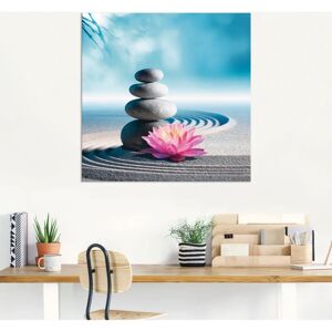ARTLAND Blau Zen Garten Wandbild - Sand Lilie Spa Steine - 70x70cm ARTLAND Blau Zen Garten Wandbild - Sand Lilie Spa Steine - 70x70cm
