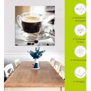 ARTland - Frischer Espresso Genuss - Braun - 20x20 cm - Glass art ARTland - Frischer Espresso Genuss - Braun - 20x20 cm - Glass art