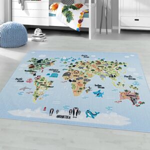 Ayyildiz Blau Kids Speelkleed - Rechthoek, Polyamide, 160x230cm Ayyildiz Blau Kids Speelkleed - Rechthoek, Polyamide, 160x230cm