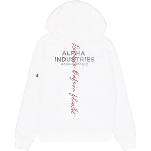 Alpha Industries Men - Hoodies Signature BP Hoodie - Hoodie, white, regular fit Alpha Industries Men - Hoodies Signature BP Hoodie - Hoodie, white, regular fit
