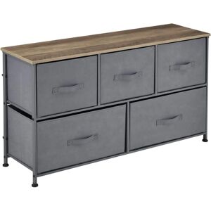 Pro.tec Kommode - 5 Schubladen Stoffaufbewahrung - Grau - Heimorganizer Pro.tec Kommode - 5 Schubladen Stoffaufbewahrung - Grau - Heimorganizer