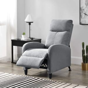 en.casa - Fauteuil Relax - Rembourrable - 102x60x92 cm - Siège Confortable - Polyester - Gris Clair - Publicité en.casa - Fauteuil Relax - Rembourrable - 102x60x92 cm - Siège Confortable - Polyester - Gris Clair - Publicité