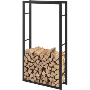 Soporte de Madera en Acero EN.CASA - 75x150x25cm - Negro - Almacenamiento de Leña Soporte de Madera en Acero EN.CASA - 75x150x25cm - Negro - Almacenamiento de Leña