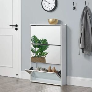 en.casa Vogar Schuhschrank Weiß Kompakt Modern - Schuhaufbewahrung en.casa Vogar Schuhschrank Weiß Kompakt Modern - Schuhaufbewahrung