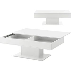 en.casa Tavolino Lünen - Piano Scorrevole - 40x110x60cm - Bianco Lucido en.casa Tavolino Lünen - Piano Scorrevole - 40x110x60cm - Bianco Lucido