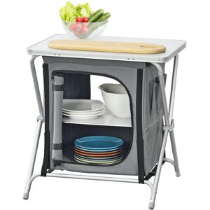 EN.CASA Cuisine de Camping Portable avec 2 Étagères - Armoire Extérieure - Publicité EN.CASA Cuisine de Camping Portable avec 2 Étagères - Armoire Extérieure - Publicité