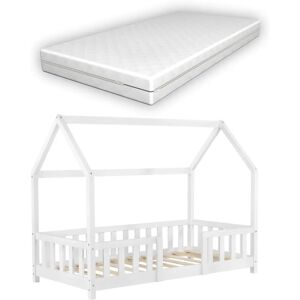 en.casa Lit pour Enfants Forme de Maison 80x160 Matelas Orthopédique - Publicité en.casa Lit pour Enfants Forme de Maison 80x160 Matelas Orthopédique - Publicité