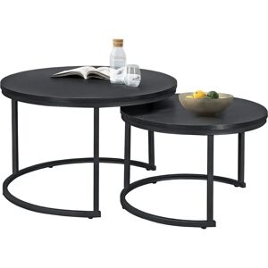 en.casa Ensemble de 2 tables gigognes - Noir - Publicité en.casa Ensemble de 2 tables gigognes - Noir - Publicité