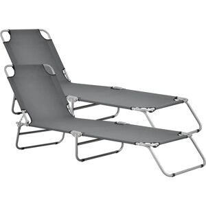 CASA.PRO Dunkelgraue Klappbare Sonnenliege - Verstellbar, Platzsparend, Stahl CASA.PRO Dunkelgraue Klappbare Sonnenliege - Verstellbar, Platzsparend, Stahl