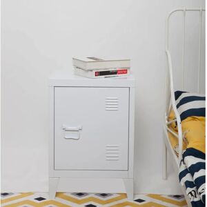 en.casa Mesita de noche Inari - Cerradura magnética, Blanco, 57x40x30 cm en.casa Mesita de noche Inari - Cerradura magnética, Blanco, 57x40x30 cm