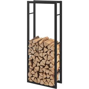 EN.CASA Estantería para leña - 60x25x150cm - Negro - Estante de leña EN.CASA Estantería para leña - 60x25x150cm - Negro - Estante de leña