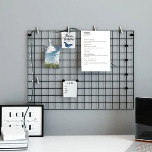 en.casa Panel de rejilla Sæby - Negro - 75x55cm - Tablero de fotos y notas en.casa Panel de rejilla Sæby - Negro - 75x55cm - Tablero de fotos y notas