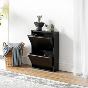 en.casa Sokndal Porte-chaussures - Gain de place mural - Noir - Publicité en.casa Sokndal Porte-chaussures - Gain de place mural - Noir - Publicité