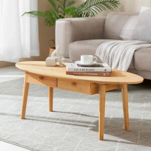 en.casa Harboøre Mesa de centro - Diseño oval en bambú ecológico en.casa Harboøre Mesa de centro - Diseño oval en bambú ecológico