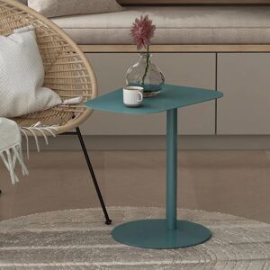 Table d'appoint en métal Nastätten - Bleu mat - 50x50x38cm - Publicité Table d'appoint en métal Nastätten - Bleu mat - 50x50x38cm - Publicité