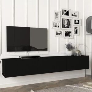 en.casa Mueble de TV suspendido con 3 puertas - Negro en.casa Mueble de TV suspendido con 3 puertas - Negro