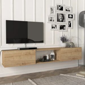 en.casa Meuble TV mural Paltamo - Chêne 180x31x29.5cm - Publicité en.casa Meuble TV mural Paltamo - Chêne 180x31x29.5cm - Publicité