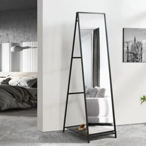 en.casa Espejo de cuerpo entero Negro Inclinable Estilo Elegante en.casa Espejo de cuerpo entero Negro Inclinable Estilo Elegante