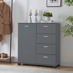 En.Casa Döbritz Armario Zapatero - 4 Cajones, 1 Puerta, Gris Oscuro - Mueble Zapatero En.Casa Döbritz Armario Zapatero - 4 Cajones, 1 Puerta, Gris Oscuro - Mueble Zapatero
