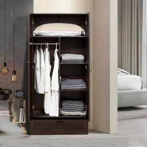en.casa Finning Armoire - Noyer foncé - 4 compartiments - 176x80x52 cm - Publicité en.casa Finning Armoire - Noyer foncé - 4 compartiments - 176x80x52 cm - Publicité
