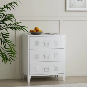 En.casa Armoire de rangement en acier - 3 tiroirs - 72x60x40cm - Publicité En.casa Armoire de rangement en acier - 3 tiroirs - 72x60x40cm - Publicité