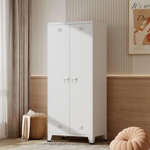 en.casa Hankasalmi Armoire - Acier, Blanc, 180x90x40cm - Publicité en.casa Hankasalmi Armoire - Acier, Blanc, 180x90x40cm - Publicité
