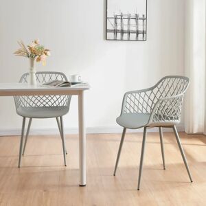 en.casa Sillas de comedor Kangasniemi - Gris - Pack de 2 en.casa Sillas de comedor Kangasniemi - Gris - Pack de 2