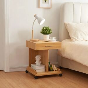 en.casa Mesa auxiliar Jokkmokk de bambú - Natural - 57x43x43cm en.casa Mesa auxiliar Jokkmokk de bambú - Natural - 57x43x43cm
